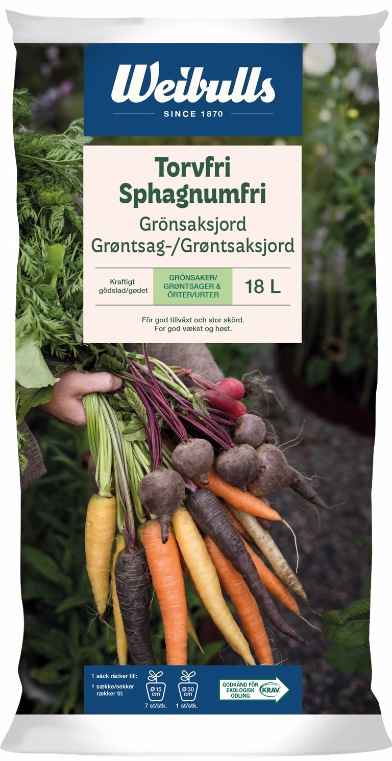 Torvfri grönsaksjord 18l 
