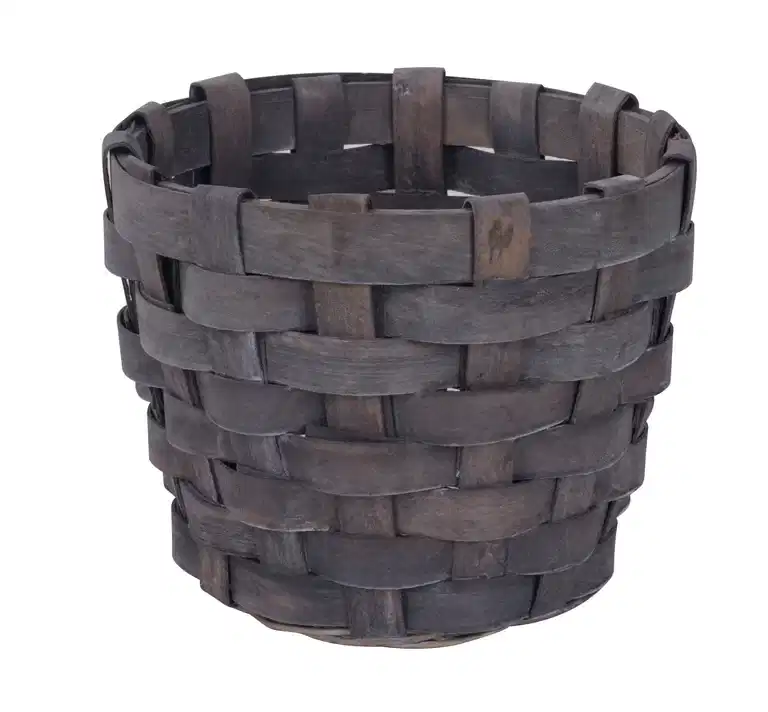 Basket wood  D21 H17 grey
