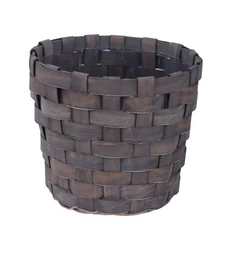 Basket wood D31 H28 grey