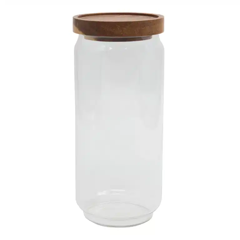 Glass Jar Acacia Lid