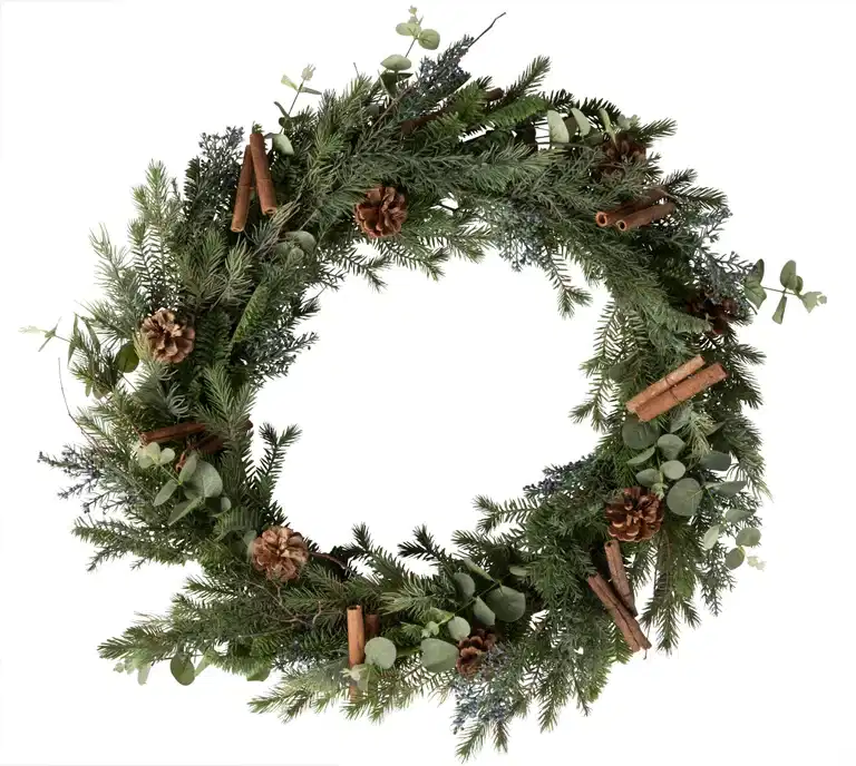 Evergreen wreath , artificial