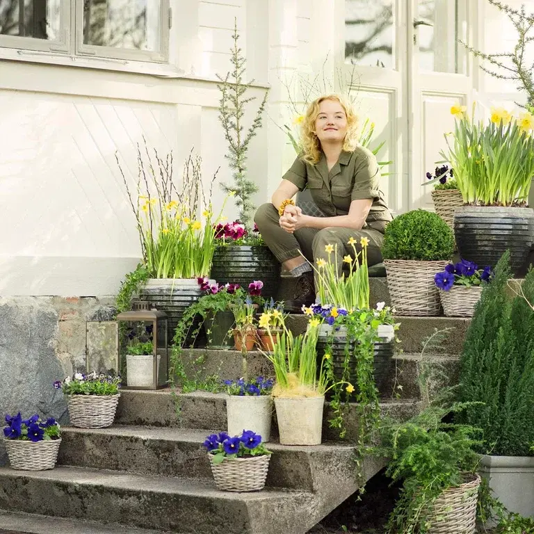 Spring flowers in pots – decorate your entrance for spring