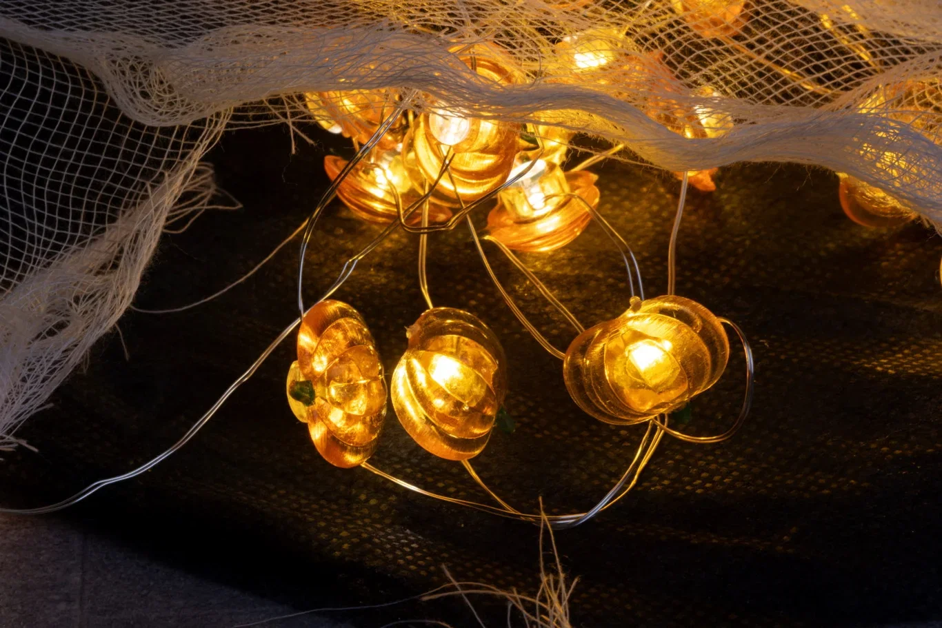 Halloweendekoration ljusslinga pumpa LED-ljus