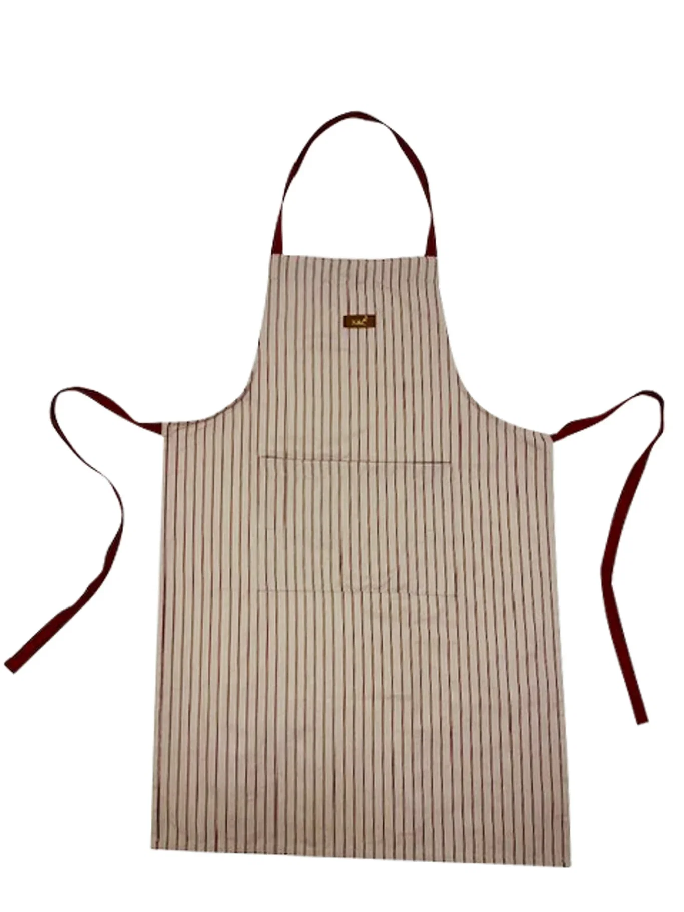 K&C Kitchen Apron with pocket Red and Beige