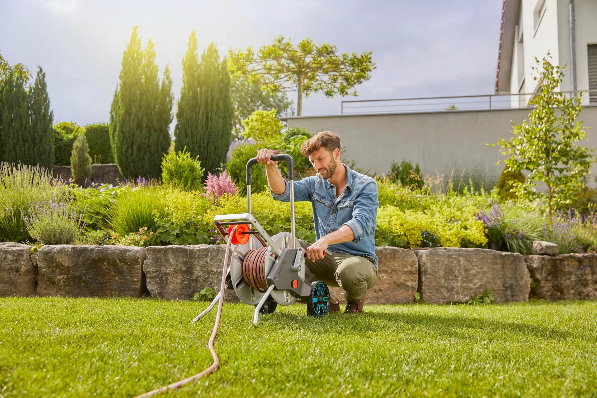 Slangvagn CleverRoll M Easy Metal Paket Gardena