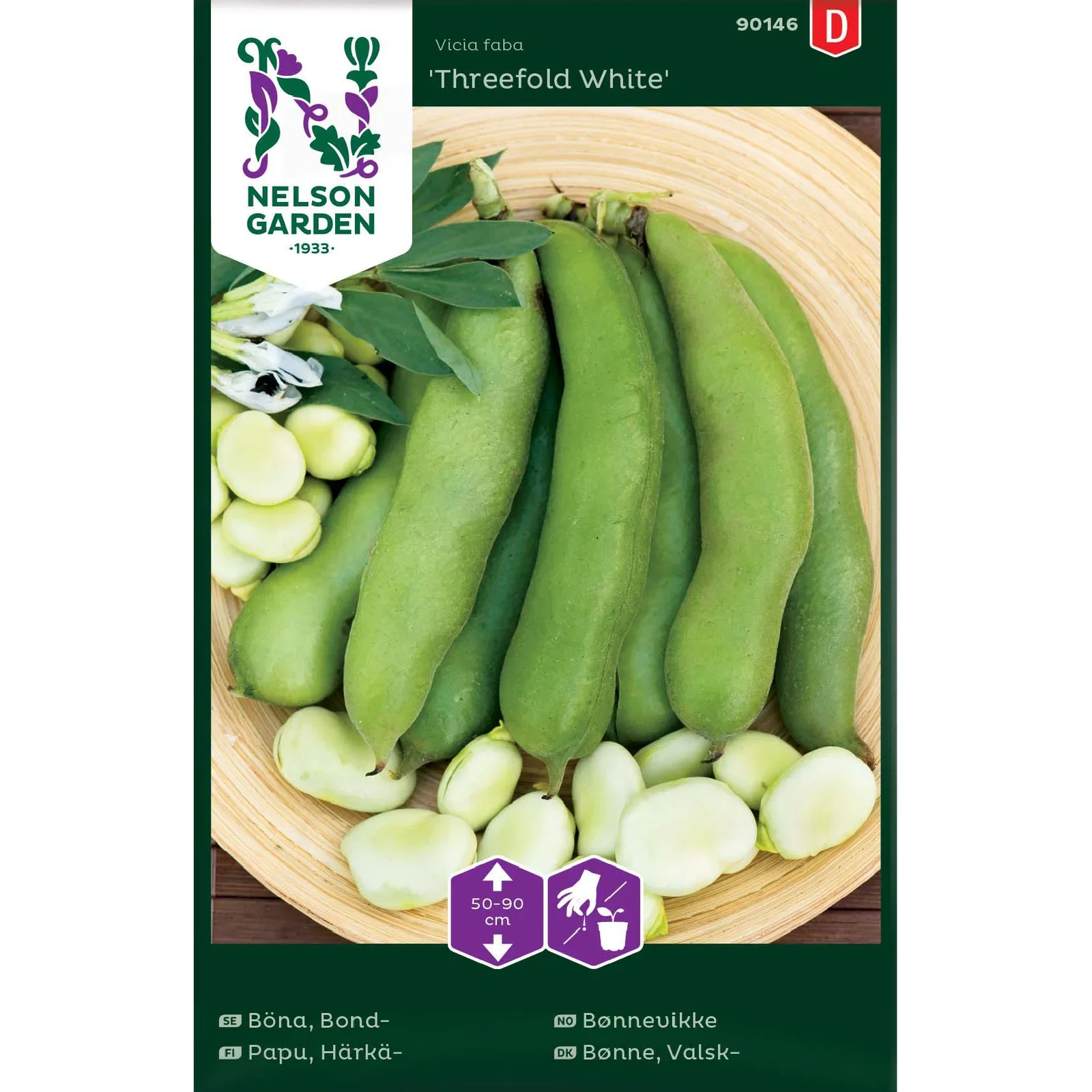 Bondböna 'Threefold White'