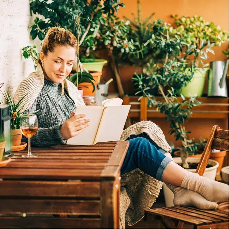 Växter på balkong och terrass